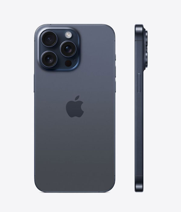 Thiết kế cùng màu của khung viền và mặt lưng trên sản phẩm iPhone 15 Pro Max Titan Xanh